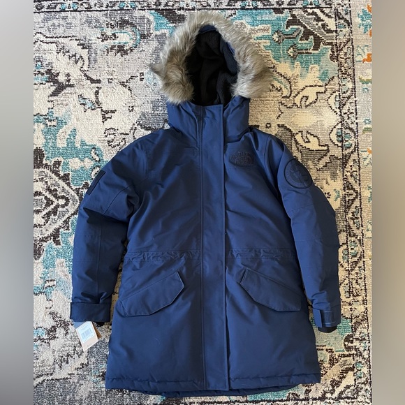 Northface Womens Expedition MucMurdo Parka Size Large Summit Navy NWT - Picture 9 of 16